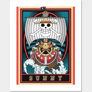 One Piece - Thousand sunny pirates ship Posters and Art